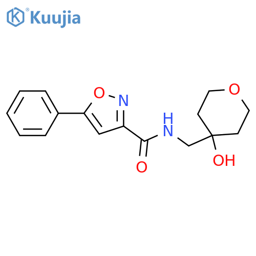 N-[(4-hydroxyoxan-4-yl)methyl]-5-phenyl-1,2-oxazole-3-carboxamide structure