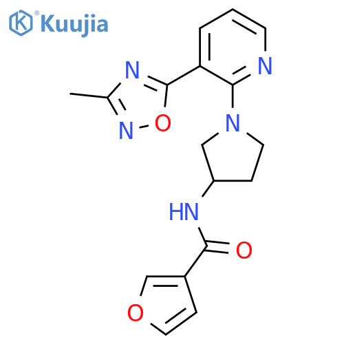 N-{1-3-(3-methyl-1,2,4-oxadiazol-5-yl)pyridin-2-ylpyrrolidin-3-yl}furan-3-carboxamide structure