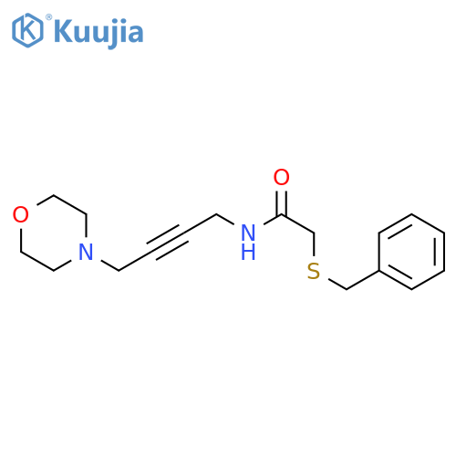 2-(benzylsulfanyl)-N-4-(morpholin-4-yl)but-2-yn-1-ylacetamide structure