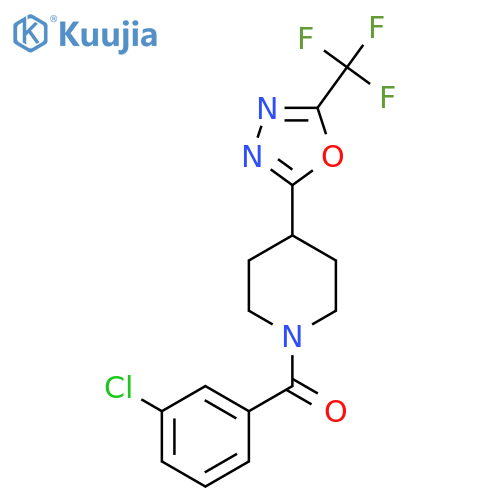 1-(3-chlorobenzoyl)-4-5-(trifluoromethyl)-1,3,4-oxadiazol-2-ylpiperidine structure