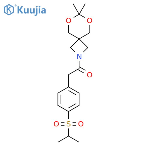1-{7,7-dimethyl-6,8-dioxa-2-azaspiro3.5nonan-2-yl}-2-4-(propane-2-sulfonyl)phenylethan-1-one structure