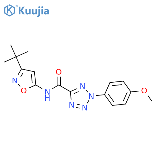 N-(3-tert-butyl-1,2-oxazol-5-yl)-2-(4-methoxyphenyl)-2H-1,2,3,4-tetrazole-5-carboxamide structure