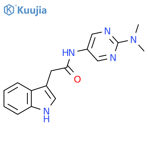 N-2-(dimethylamino)pyrimidin-5-yl-2-(1H-indol-3-yl)acetamide structure