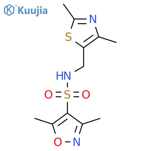 N-(2,4-dimethyl-1,3-thiazol-5-yl)methyl-3,5-dimethyl-1,2-oxazole-4-sulfonamide structure