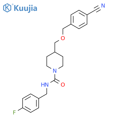 4-{(4-cyanophenyl)methoxymethyl}-N-(4-fluorophenyl)methylpiperidine-1-carboxamide structure