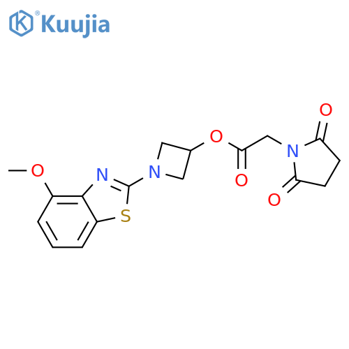 1-(4-methoxy-1,3-benzothiazol-2-yl)azetidin-3-yl 2-(2,5-dioxopyrrolidin-1-yl)acetate structure