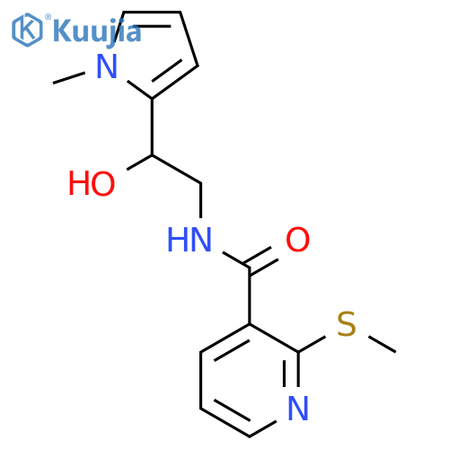 N-2-hydroxy-2-(1-methyl-1H-pyrrol-2-yl)ethyl-2-(methylsulfanyl)pyridine-3-carboxamide structure