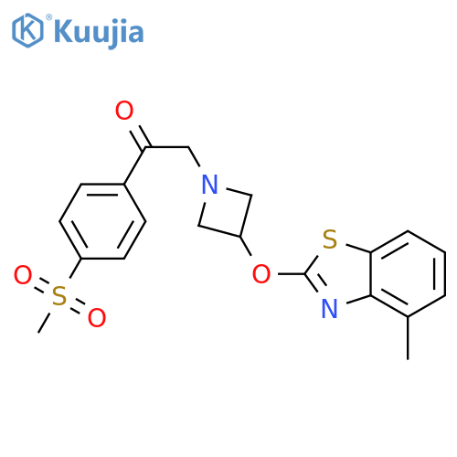 2-(4-methanesulfonylphenyl)-1-{3-[(4-methyl-1,3-benzothiazol-2-yl)oxy]azetidin-1-yl}ethan-1-one structure