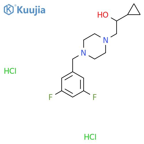 1-cyclopropyl-2-{4-(3,5-difluorophenyl)methylpiperazin-1-yl}ethan-1-ol dihydrochloride structure