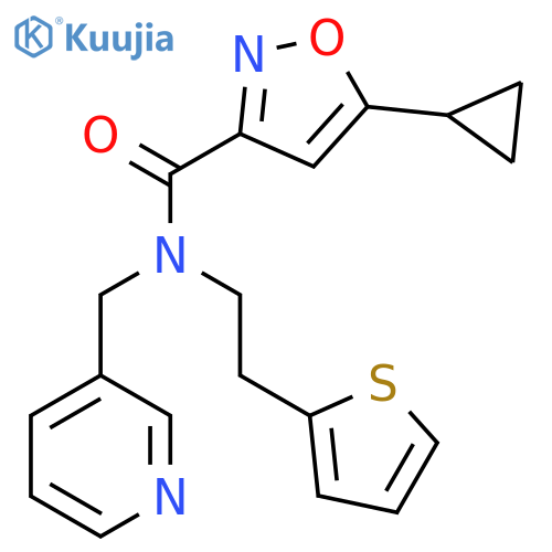 5-cyclopropyl-N-[(pyridin-3-yl)methyl]-N-[2-(thiophen-2-yl)ethyl]-1,2-oxazole-3-carboxamide structure
