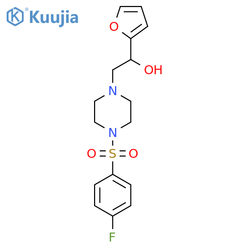 2-4-(4-fluorobenzenesulfonyl)piperazin-1-yl-1-(furan-2-yl)ethan-1-ol structure