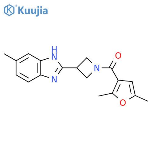 2-[1-(2,5-dimethylfuran-3-carbonyl)azetidin-3-yl]-5-methyl-1H-1,3-benzodiazole structure