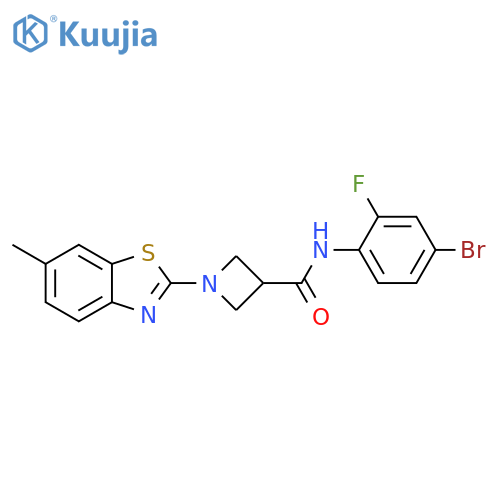 N-(4-bromo-2-fluorophenyl)-1-(6-methyl-1,3-benzothiazol-2-yl)azetidine-3-carboxamide structure