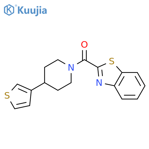 2-[4-(thiophen-3-yl)piperidine-1-carbonyl]-1,3-benzothiazole structure