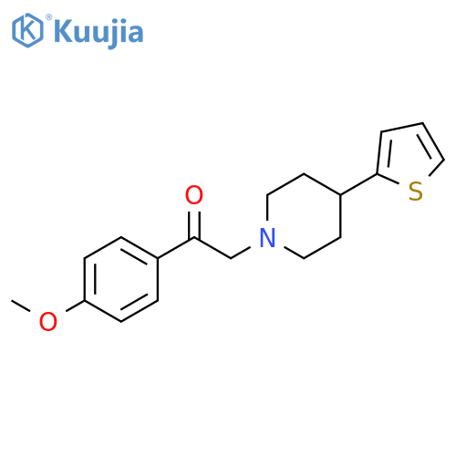 1-(4-methoxyphenyl)-2-[4-(thiophen-2-yl)piperidin-1-yl]ethan-1-one structure