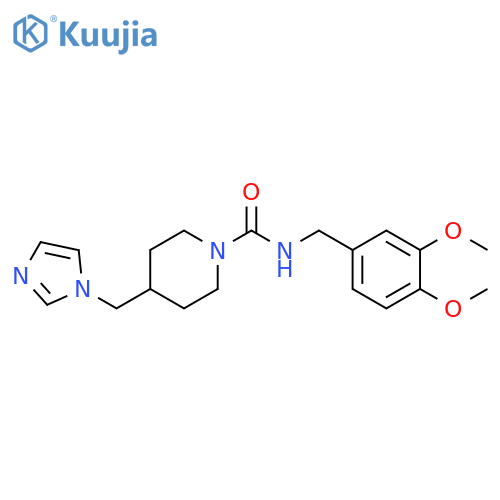 N-(3,4-dimethoxyphenyl)methyl-4-(1H-imidazol-1-yl)methylpiperidine-1-carboxamide structure