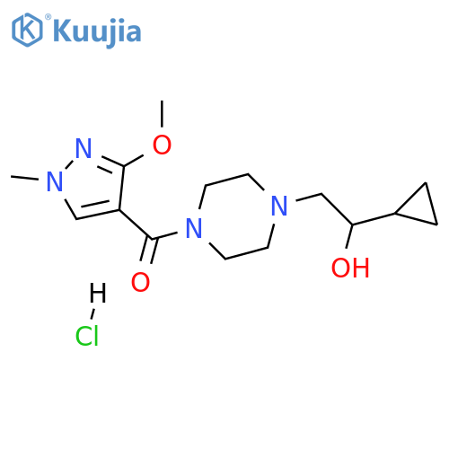 1-cyclopropyl-2-4-(3-methoxy-1-methyl-1H-pyrazole-4-carbonyl)piperazin-1-ylethan-1-ol hydrochloride structure