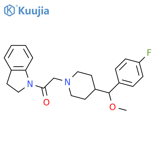 1-(2,3-dihydro-1H-indol-1-yl)-2-(4-{[(4-fluorophenyl)methoxy]methyl}piperidin-1-yl)ethan-1-one structure