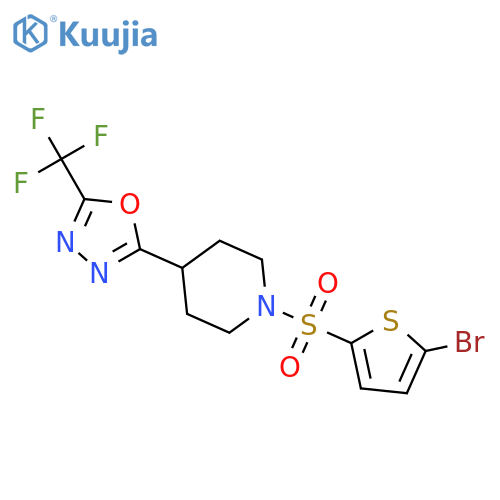 1-(5-bromothiophen-2-yl)sulfonyl-4-5-(trifluoromethyl)-1,3,4-oxadiazol-2-ylpiperidine structure