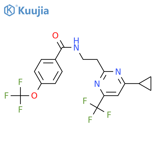 N-{2-[4-cyclopropyl-6-(trifluoromethyl)pyrimidin-2-yl]ethyl}-4-(trifluoromethoxy)benzamide structure