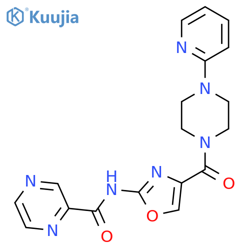 N-{4-4-(pyridin-2-yl)piperazine-1-carbonyl-1,3-oxazol-2-yl}pyrazine-2-carboxamide structure