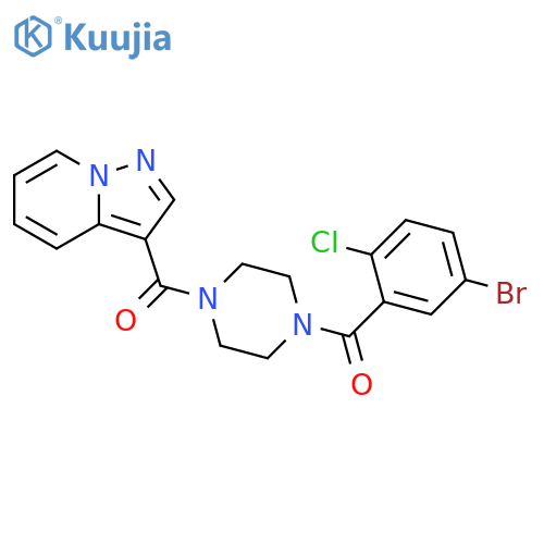 1-(5-bromo-2-chlorobenzoyl)-4-{pyrazolo[1,5-a]pyridine-3-carbonyl}piperazine structure