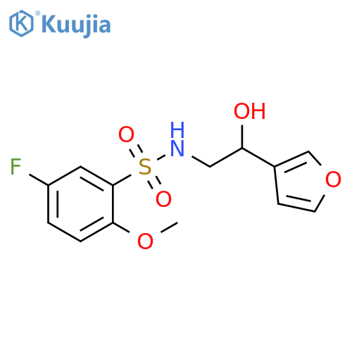 5-fluoro-N-[2-(furan-3-yl)-2-hydroxyethyl]-2-methoxybenzene-1-sulfonamide structure