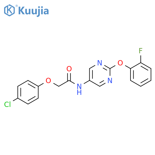 2-(4-chlorophenoxy)-N-[2-(2-fluorophenoxy)pyrimidin-5-yl]acetamide structure