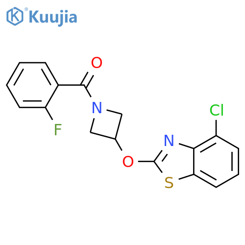 4-chloro-2-{[1-(2-fluorobenzoyl)azetidin-3-yl]oxy}-1,3-benzothiazole structure
