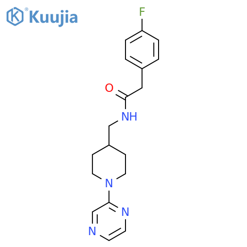 2-(4-fluorophenyl)-N-{1-(pyrazin-2-yl)piperidin-4-ylmethyl}acetamide structure