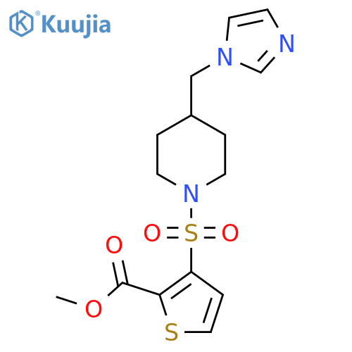 methyl 3-({4-(1H-imidazol-1-yl)methylpiperidin-1-yl}sulfonyl)thiophene-2-carboxylate structure