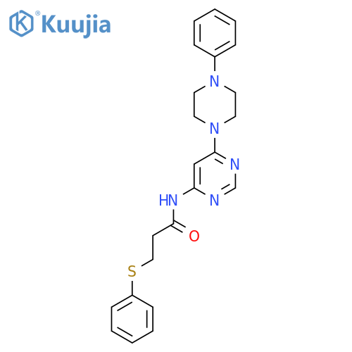 N-6-(4-phenylpiperazin-1-yl)pyrimidin-4-yl-3-(phenylsulfanyl)propanamide structure