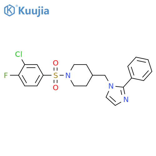 1-(3-chloro-4-fluorobenzenesulfonyl)-4-[(2-phenyl-1H-imidazol-1-yl)methyl]piperidine structure
