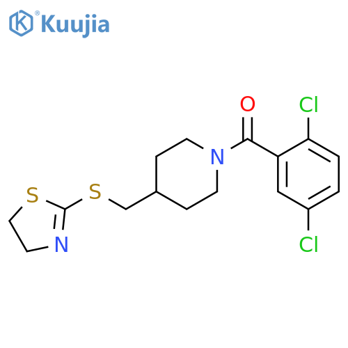 1-(2,5-dichlorobenzoyl)-4-[(4,5-dihydro-1,3-thiazol-2-ylsulfanyl)methyl]piperidine structure
