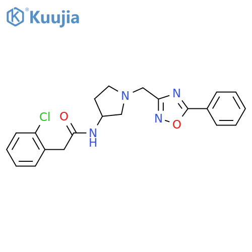2-(2-chlorophenyl)-N-{1-(5-phenyl-1,2,4-oxadiazol-3-yl)methylpyrrolidin-3-yl}acetamide structure