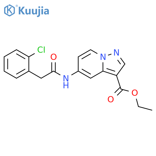 ethyl 5-[2-(2-chlorophenyl)acetamido]pyrazolo[1,5-a]pyridine-3-carboxylate structure