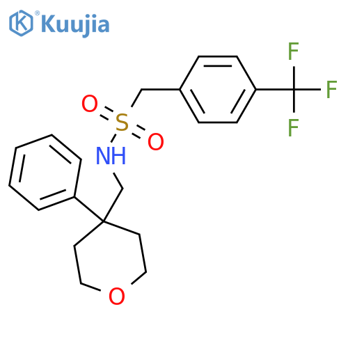 N-[(4-phenyloxan-4-yl)methyl]-1-[4-(trifluoromethyl)phenyl]methanesulfonamide structure