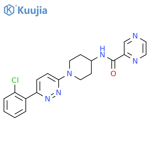 N-{1-[6-(2-chlorophenyl)pyridazin-3-yl]piperidin-4-yl}pyrazine-2-carboxamide structure