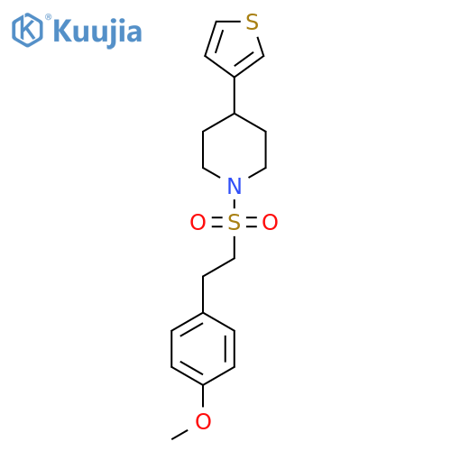 1-2-(4-methoxyphenyl)ethanesulfonyl-4-(thiophen-3-yl)piperidine structure