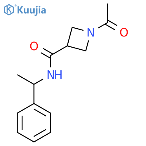 1-acetyl-N-(1-phenylethyl)azetidine-3-carboxamide structure