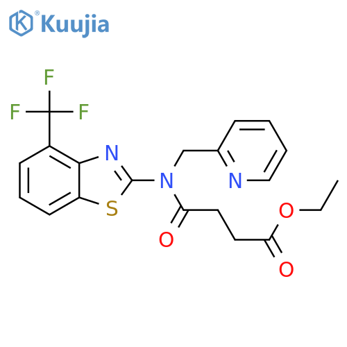 ethyl 3-{[(pyridin-2-yl)methyl][4-(trifluoromethyl)-1,3-benzothiazol-2-yl]carbamoyl}propanoate structure