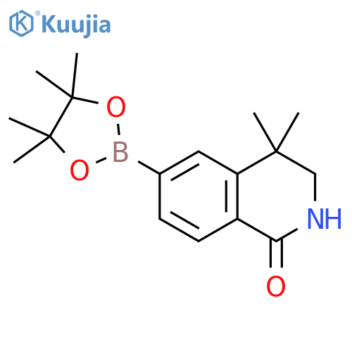 1(2H)-Isoquinolinone, 3,4-dihydro-4,4-dimethyl-6-(4,4,5,5-tetramethyl-1,3,2-dioxaborolan-2-yl)- structure