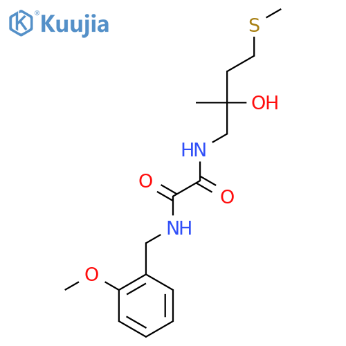 N-2-hydroxy-2-methyl-4-(methylsulfanyl)butyl-N'-(2-methoxyphenyl)methylethanediamide structure