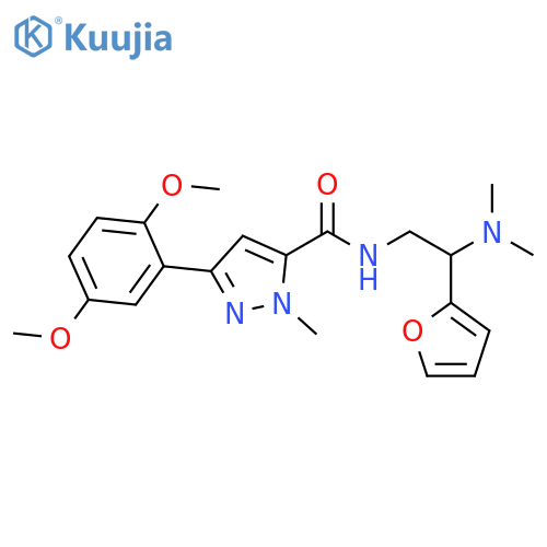 3-(2,5-dimethoxyphenyl)-N-[2-(dimethylamino)-2-(furan-2-yl)ethyl]-1-methyl-1H-pyrazole-5-carboxamide structure