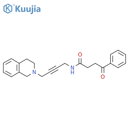 4-oxo-4-phenyl-N-4-(1,2,3,4-tetrahydroisoquinolin-2-yl)but-2-yn-1-ylbutanamide structure