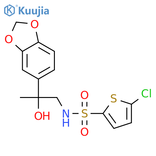 N-2-(2H-1,3-benzodioxol-5-yl)-2-hydroxypropyl-5-chlorothiophene-2-sulfonamide structure