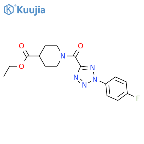 ethyl 1-[2-(4-fluorophenyl)-2H-1,2,3,4-tetrazole-5-carbonyl]piperidine-4-carboxylate structure