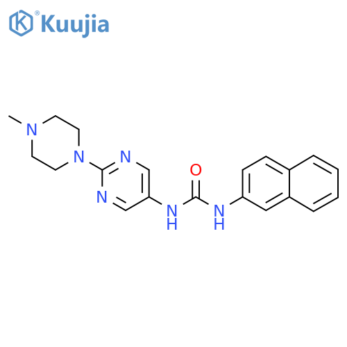 3-2-(4-methylpiperazin-1-yl)pyrimidin-5-yl-1-(naphthalen-2-yl)urea structure