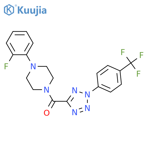 1-(2-fluorophenyl)-4-{2-4-(trifluoromethyl)phenyl-2H-1,2,3,4-tetrazole-5-carbonyl}piperazine structure