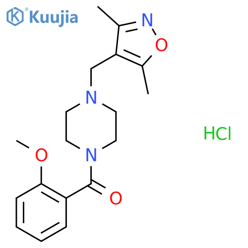 1-(3,5-dimethyl-1,2-oxazol-4-yl)methyl-4-(2-methoxybenzoyl)piperazine hydrochloride structure